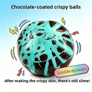 Chocolate Color Crispy Ball, Dual Stress Relief Toy, Wax Surface Squeeze Fun, Slime Squeezing Toy, Perfect Gift for Parties and Holidays
