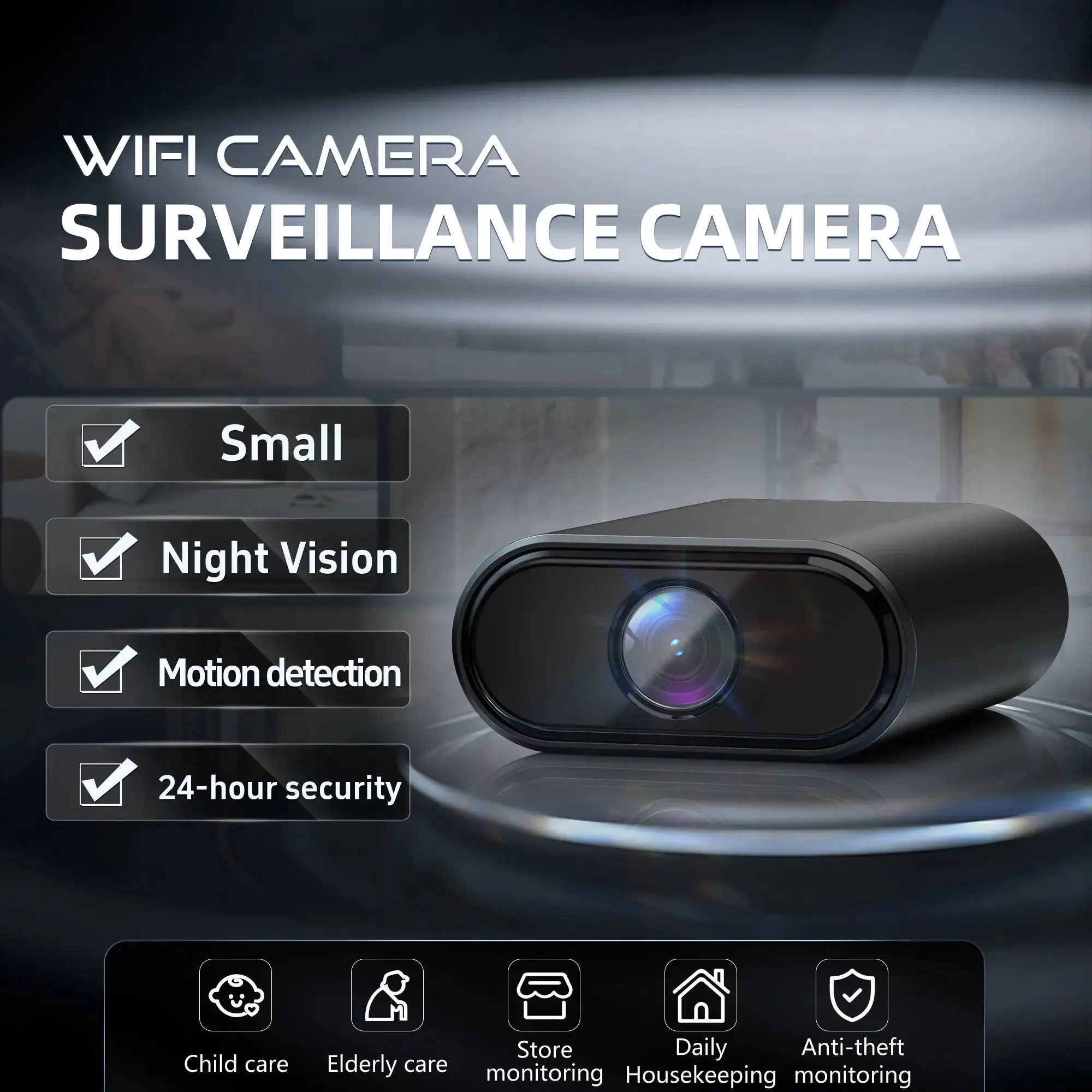 Smart Mini WiFi Camera Portable HD Indoor Security Camera Home Monitoring Night Vision Wireless WiFi Video IP Mini DV Camera