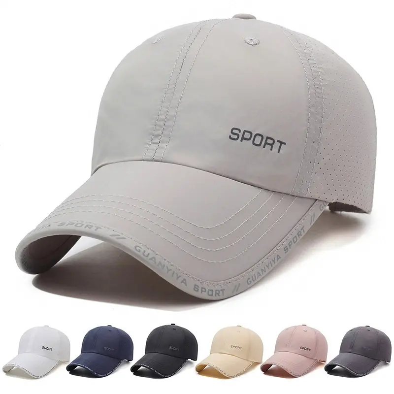 Unisex Breathable Perforated Sport Baseball Hat - Adjustable, Quick-Dry, Sweat-Wicking, Ultra-Light, Soft UV-Blocking Visor Cap for Outdoor Summer Running, Commute