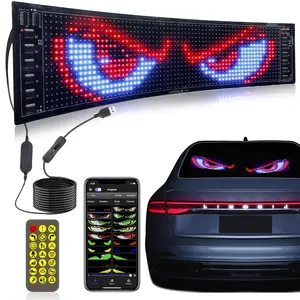 App Controlled LED Matrix Sign, RGB Programmable Scrolling Text Display, USB Powered Pixel Message Board for Storefront Window, Shop Decor, Business Advertising Lighting