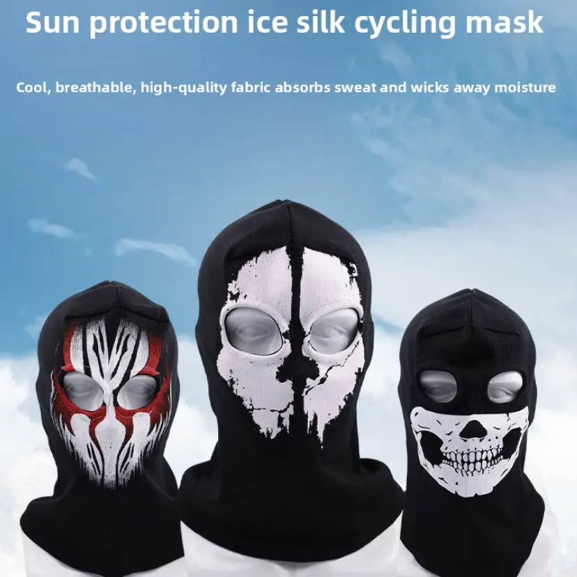 Luminous cycling mask Call of Duty Skull mask CS hood Deadpool peripheral thermal mask Funny Halloween cat ski UV Protection balaclava sweat-wicking men Winter Windproof Neck Warmer Scarf