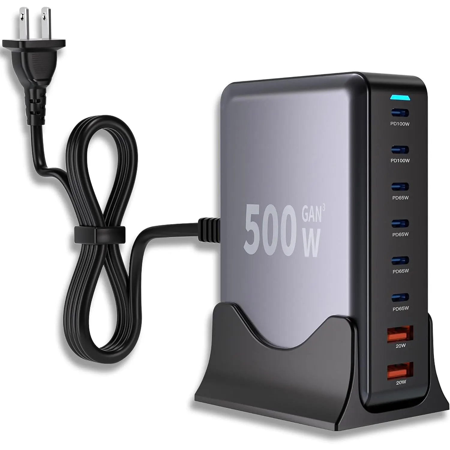 USB C Charger Block,200W GaN 8 Port USB C  Station USB Hub Block Cube Type C & USB A Wall Charger Power Adapter for Multiple Devices   16/15/14,Steam Deck,MacBook Pro/Air,iPad Pro