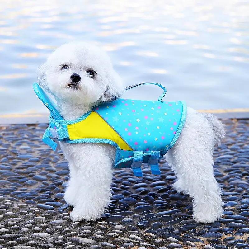 Summer Pet Dog Life Jacket with Removable Front Float Adjustable Dog Life Vest Swimsuits for Small Medium Large Dogs Swimming