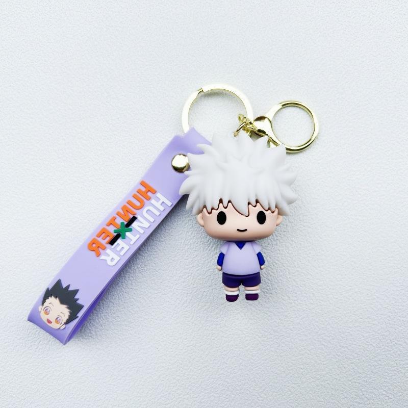 Anime Hunter x Hunter Keychain Cosplay Killua Kurapika Keyrings Resin Pendant Car Bag Key Chain Jewelry Accessories