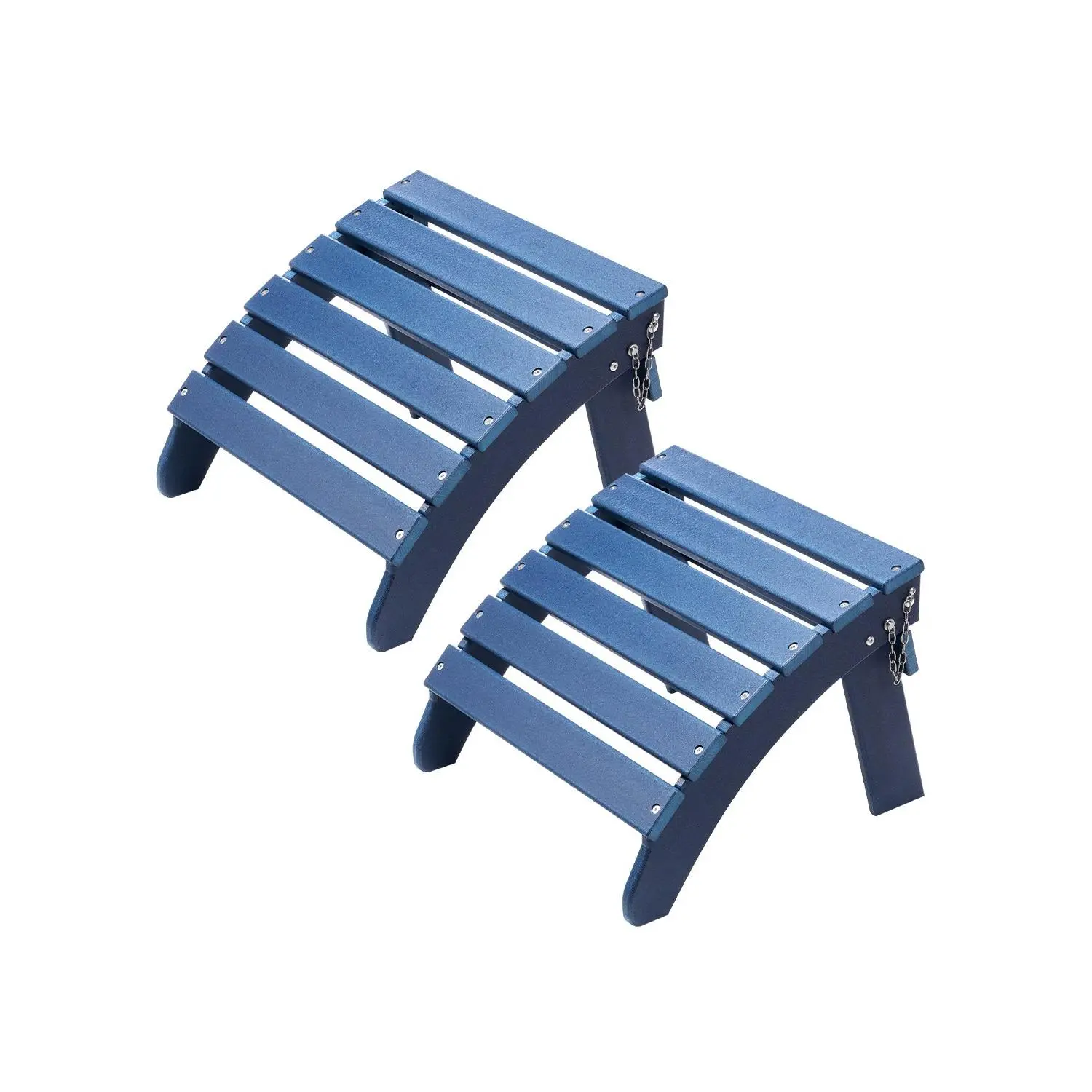toolupgrade VEVOR 2-Piece Foldable Rustic Adirondack Ottomans, 18.7Lx18.9Wx13.8H in HDPE Plastic, Weather-Resistant Foot Rests for Adirondack Chairs, Ideal for Outdoor Pool, Lawn