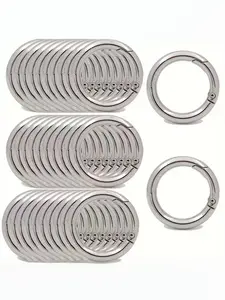 32-Pack Large Spring O-Ring Carabiner Hooks, Durable and Reliable, Ideal for Outdoor Activities, Quick-Release Design