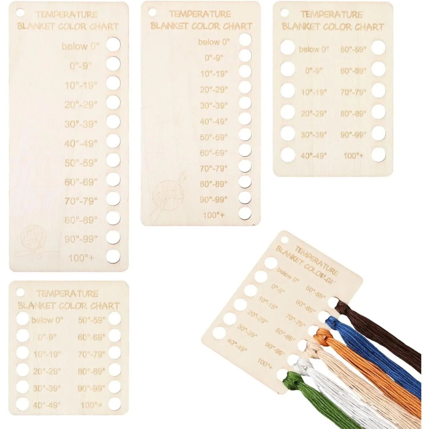 4 count Temperature Blanket Planner  Knitting Temperature Color Chart  Blank Shade Card for Crochet Knitting Accessories  Gifts