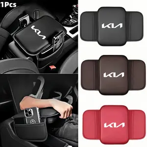 Universal Leather Car Armrest Box Pad with Pocket, Car Organizers and Storage, Central Memory for Kia Models, Car Accessories