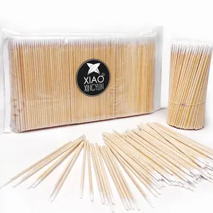 600PCS 4 Inch Precision Pointed Tip Microblading Cotton Swabs with Wood Handle, for Eyebrow Eyelash Extensions, Makeup, Nail Clean, Tattoo Permanent Supplies