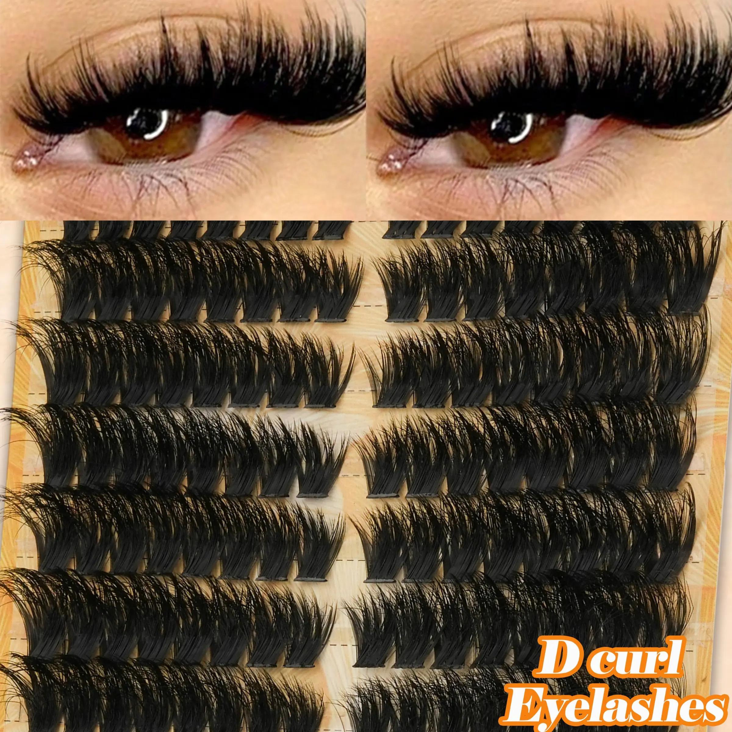 208pcs D Curl Single Fiber False Eyelashes, Soft & Voluminous, Natural Look, Long-Lasting, Easy to Use, Ideal for Daily, Wedding, Party, Travel