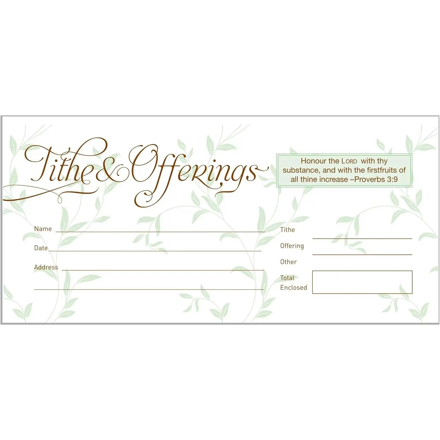 Offering Envelope, Tithes & Offerings, Bill Size, 52 Count