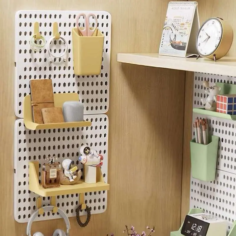 🛠️ The Ultimate Dorm Room Hack! ✨ Damage-Free Pegboard Wall Organizer | Customizable Modular Shelf for Desk & Room Decor Wall Mounted Organizer