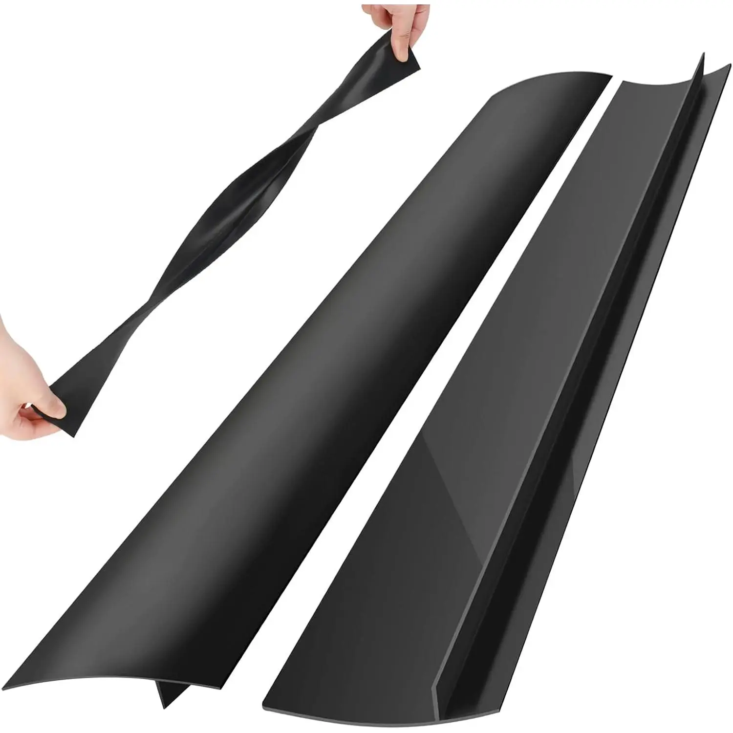 2 Pack  Stove Counter Gap Covers, Heat Resistant Stove Gap Filler |  21 Inch Black stove guard for counter, Easy to Clean