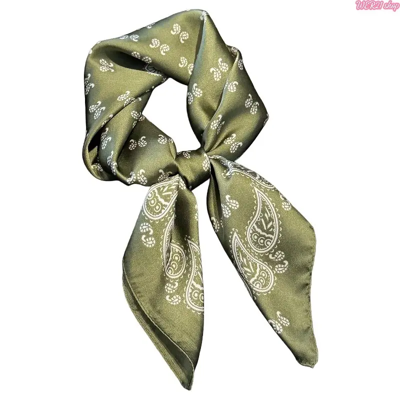 Trending Women Ditsy Floral Boho Square Scarf, Soft Lightweight Polyester Versatile Printed Bandana Wrap, Breathable Multi-use Fashion Accessory for Daily Casual Wear, Hair Styling, Neck Decoration, Travel Vacation and Bohemian Street Outfits