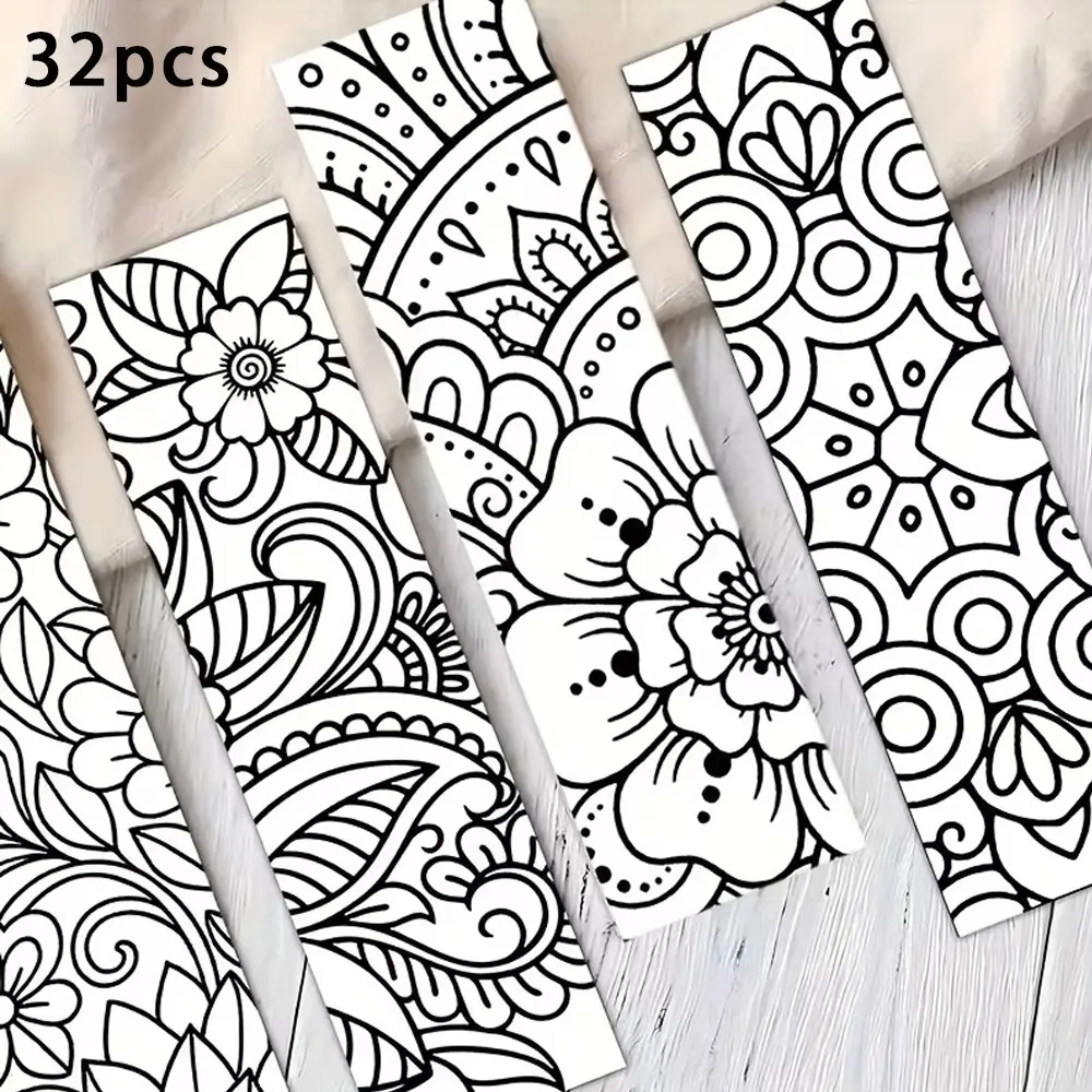 32-Piece Mandala Floral Bookmark Set, Creative Complex Patterns, Adult Bookworm Gift, Perfect for Christmas and Birthday Celebrations