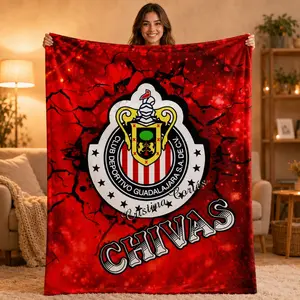 Soccer Crest Flannel Blanket, Soft Cozy Warm Fleece Throw for Sofa Bed Couch, Sports Room Decor Gift for Soccer Fans