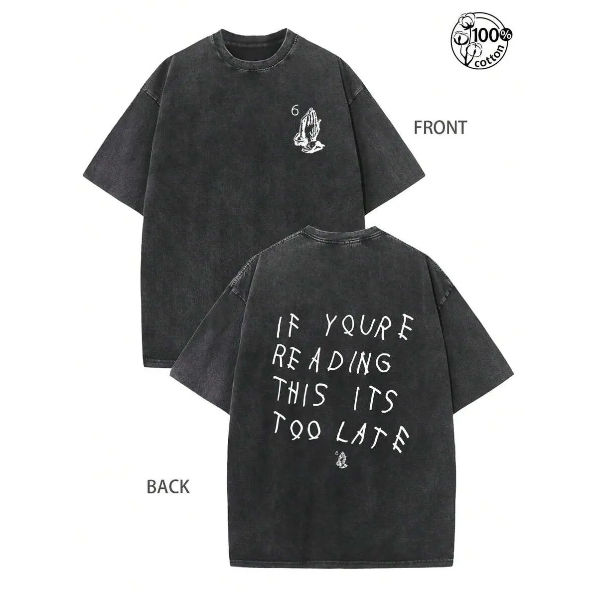 Drake If You're Reading This It's Too Late Vintage T-Shirt Hip Hop Men T Shirt New Tee Tshirt Womens Tops,Y2k Clothes,Drake Take Care Graphic Music Fan Black T Shirt, Retro Washed Double-Sided Printed T-Shirt (230 Pure T-Shirt), Round Neck T-Shirt With Ha