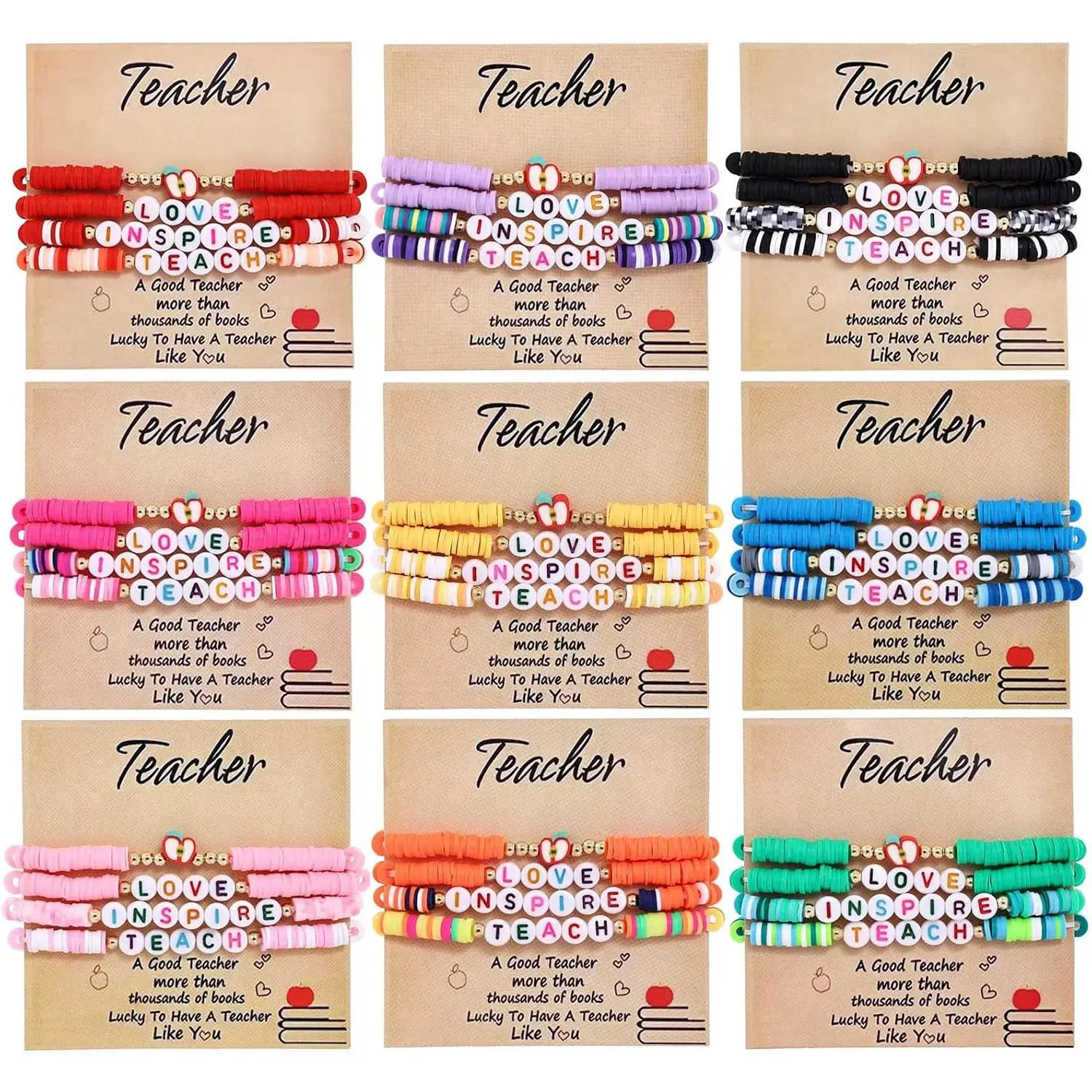 36 count Teacher Appreciation Bracelets  Adjustable Bracelet  Accessories Bulk