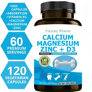Calcium Magnesium Zinc & Vitamin D3 Capsules for Immune System, Bone, Nervous System Health Support Supplement