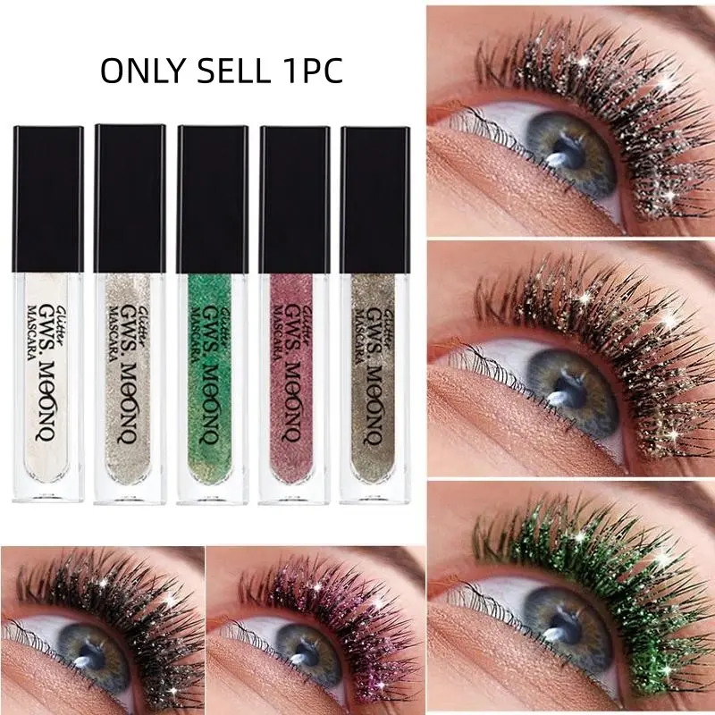 5 Color Glitter Mascara Quick Dry Long Lasting Waterproof Curling Thick Shiny Eyelash Fashio Sexy Diamond Mascara for Makeup