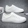 New Arrival Men's Casual Low Top Leather Shoes for Spring and Autumn, Minimalist White Sneakers for Students with Waterproof Upper, Wear-resistant and Versatile for Outdoor Trips