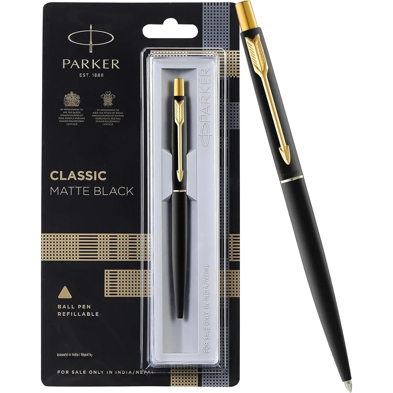 Parker Classic Matte Black  Trim Ball Pen
