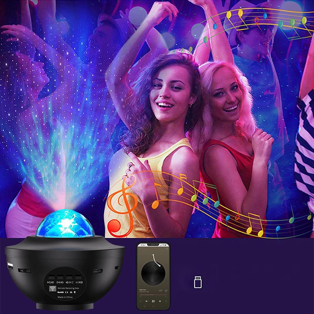 USB Powered Star Projector, Galaxy Projector with Remote Control, 3 in 1 Night Light Projector with Built-in BT Music Speaker, Starry Projector for Room