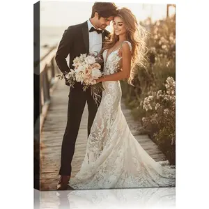 Custom Canvas Prints with Your Photos Personalized Framed Canvas Photos Prints Wall Art Custom Picture Gifts for Family Couple Boyfriend Girlfriend Pet Baby 6x8in