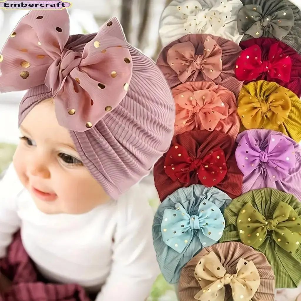 Viral Aesthetic Baby Girl Caps Set of 11, Newborn Knot Turban Headwrap Beanie Hats, Soft Cotton Breathable Stretch Infant Headwear Must-Haves for Baby Shower Gift, Hospital Coming Home, Photo Shoot, Travel, Camping Summer Outings