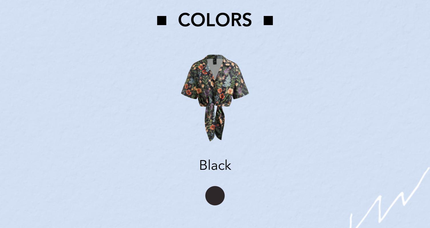 Cider [5 colors, size 0-26] Collar Floral Knotted Short Sleeve Blouse