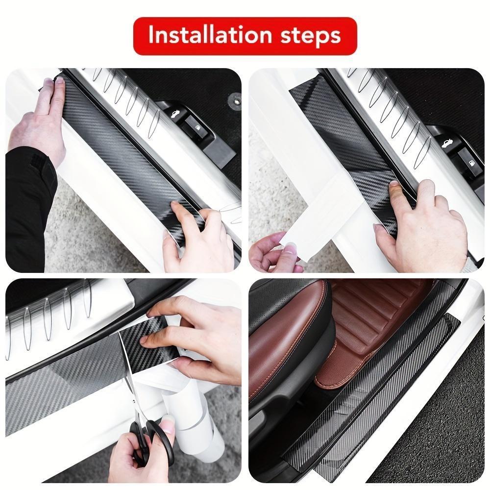 Carbon Fiber Pattern Car Sticker, 1 Roll Multi-functional Waterproof Car Body Sticker, Anti-scratch Car Decorative Sticker for Car Door, Car Body, Car Interior, Universal Car Sticker, Car Decals, Automobile Decals