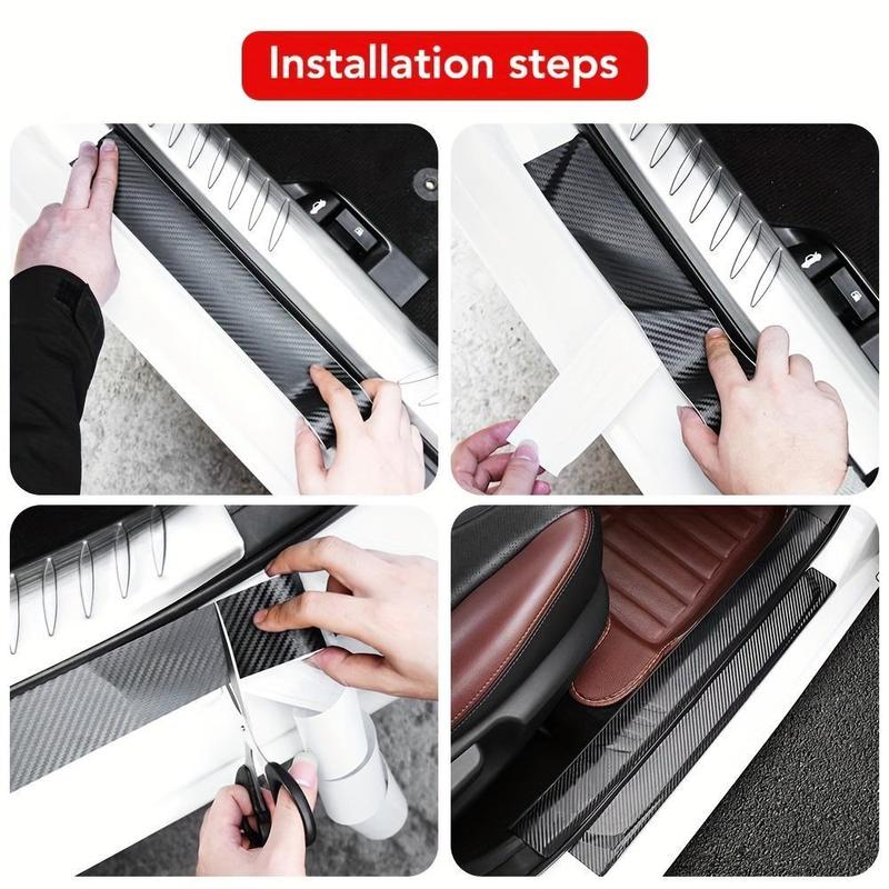 Carbon Fiber Pattern Car Sticker, 1 Roll Multi-functional Waterproof Car Body Sticker, Anti-scratch Car Decorative Sticker for Car Door, Car Body, Car Interior, Car Decals, Automobile Decals