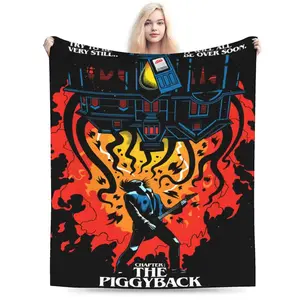 American TV Series Blankets Eddie Munson Soft Pattern Plush Throw Blanket For Girls Boys Outdoor Flannel Bedspread Bed Cover