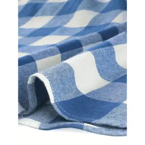 Women's Casual Check Ruffled Sleeve Sundress A-Line Vintage Plaids Gingham Dress