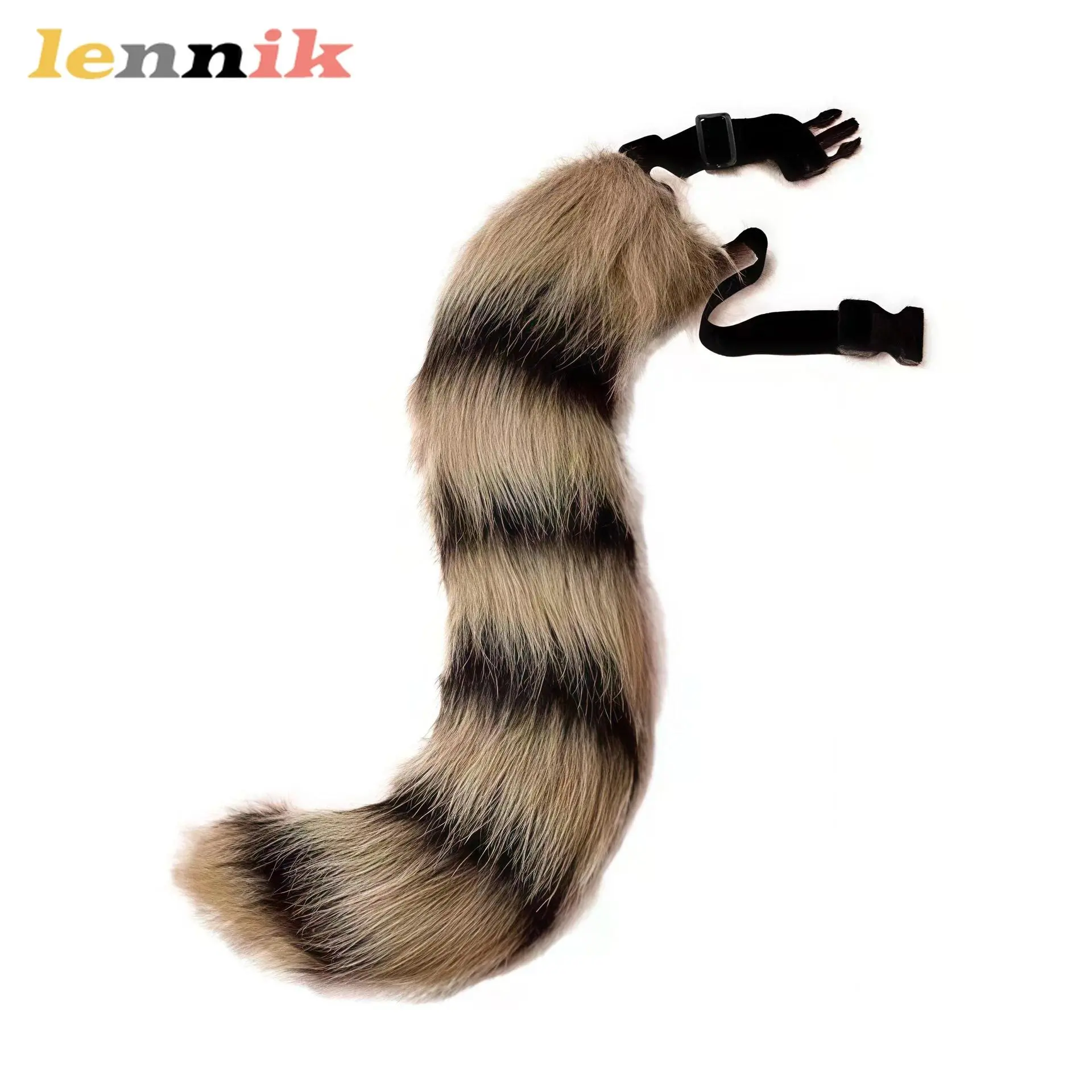 LENNIK Maid Cat Lady COS Fox Tail,Handmade Simulation Long-haired Plush Beast Tail,Comic-Con Performance Props,Daily Accessories