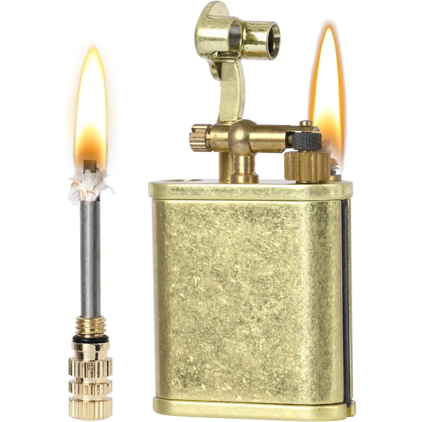 Vintage Trench Lighter, Permanent Match, Cool Pipe Lighter for Men |   Antique Metal Kerosene Lighters, Fluid Refillable, Reusable Retro Forever Match Lighter, Unique Gifts for Men Women, No Fuel