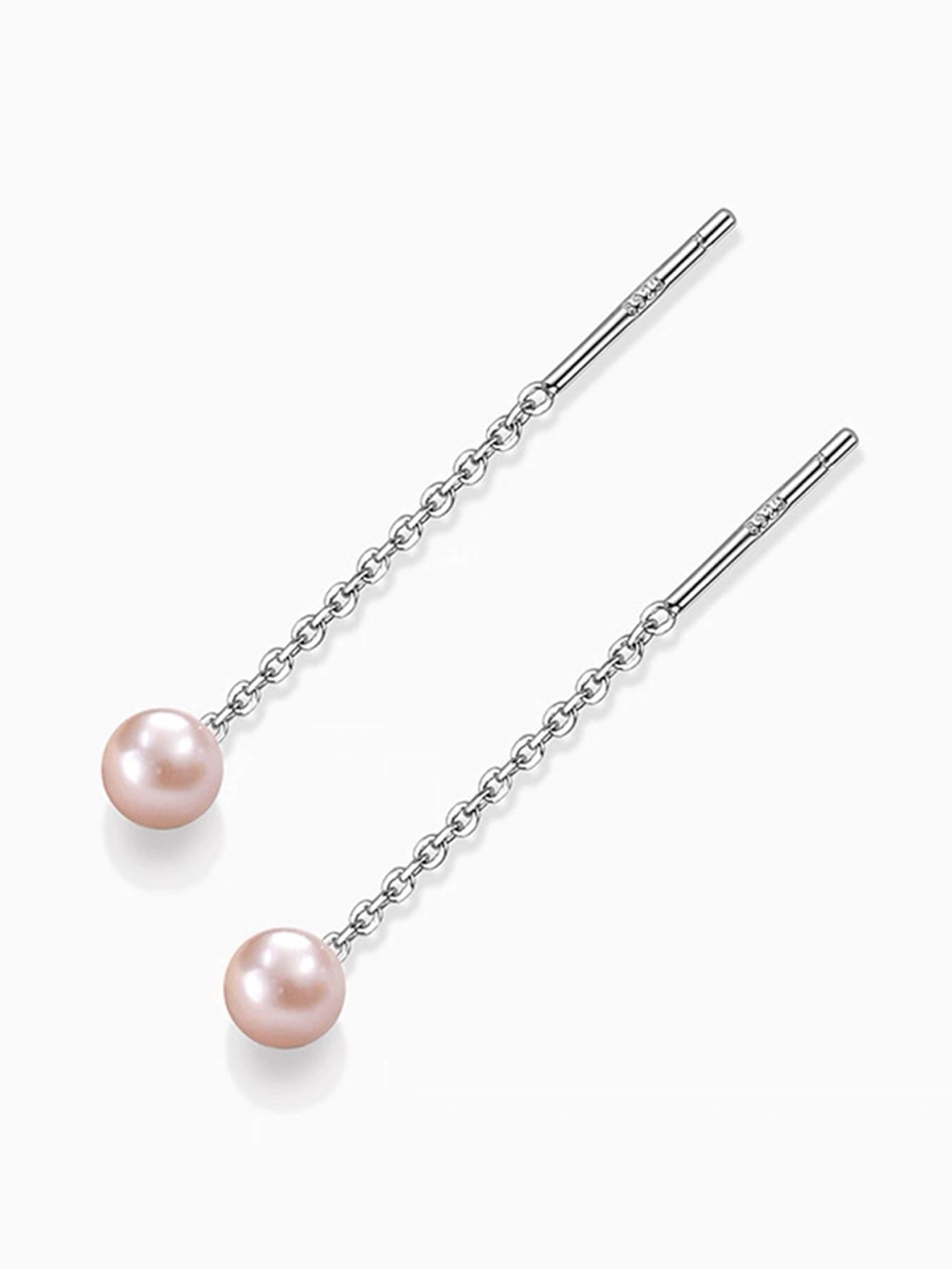 Elegant S925 Silver Pearl Teardrop Unique Design Earrings for Women, Long Dangle Baroque Freshwater Pearls, Hypoallergenic Valentine's Day Gift