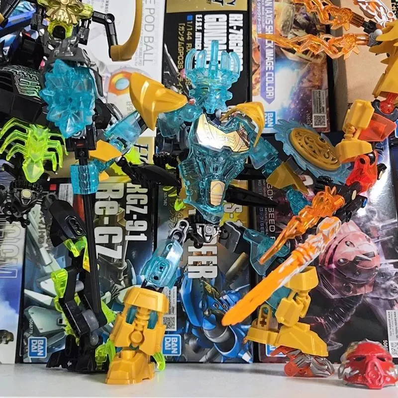 2026 Hot Bionicle Fire Uniter Tahu Building Blocks - Golden Mask Master Creature Combined Robot Mech Bricks Toy for Boys, 14+ Years, 2 cm, 3set Skull, 5set Mask Maker Gift