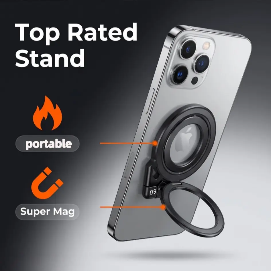 Magnetic aluminum alloy phone ring, suitable for MagSafe grip; dual-sided N52 super magnetic force; compatible with car mounts; MagSafe accessories, suitable for iPhone 17/16/15/14/13 Pro Max Plus. Ideal for birthday gifts, graduation gifts, and other