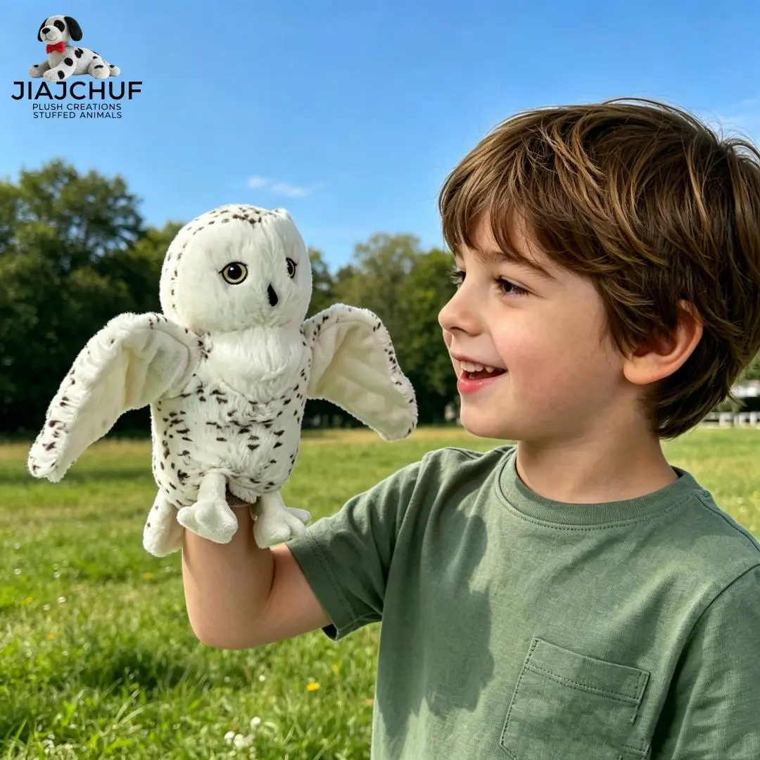 20cm/7.8in Unisex Owl Plush Toy - Plush Fabric Finger Puppet for Storytime, Educational Children Development Infant Gift, Cute