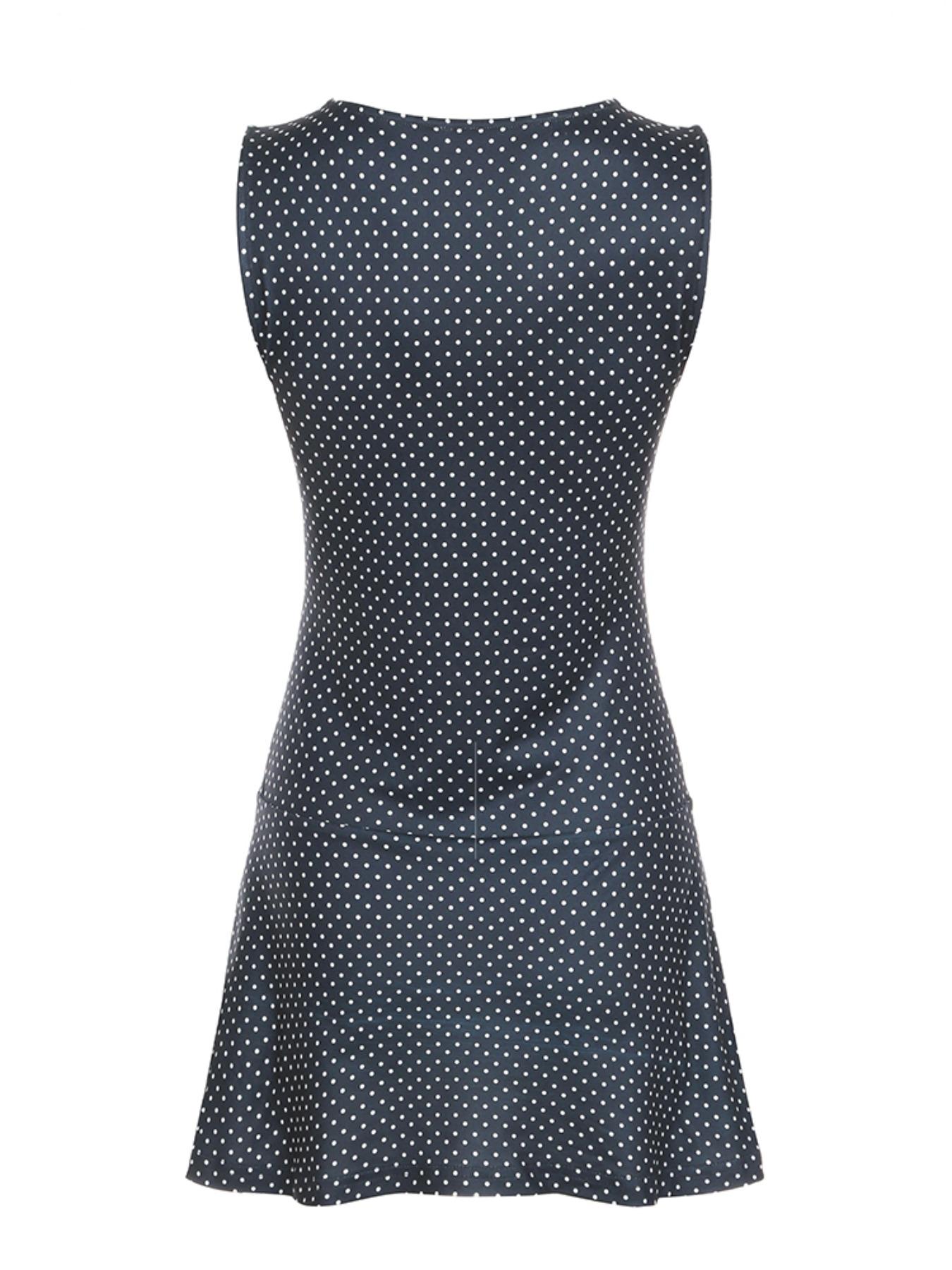 Women's Polka Dot Print Round Neck Dress, Fashion Casual Sleeveless Dress for Daily Outdoor Wear, Ladies Dress for Summer, Casual Dresses, Casual Everyday Wear