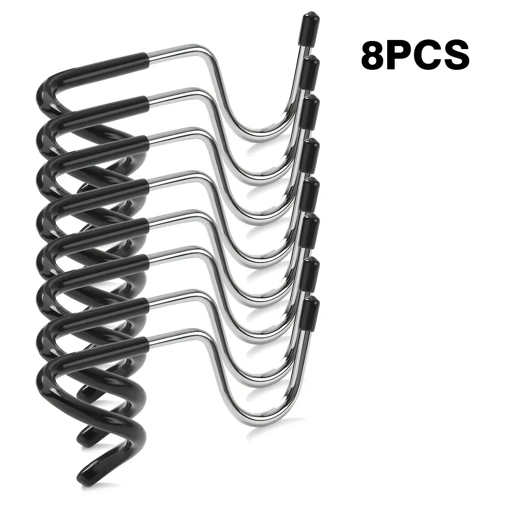 8pcs Outdoor Multi-Functional S-Shaped Hooks Camping Light Anti-Slip Storage Hooks Portable Lamp Post Shelf Hooks No Disassembly No Installation Random Adjustment for Kitchen, Outdoor, Camping, Picnics, Beach, Pool, Seaside, Travel