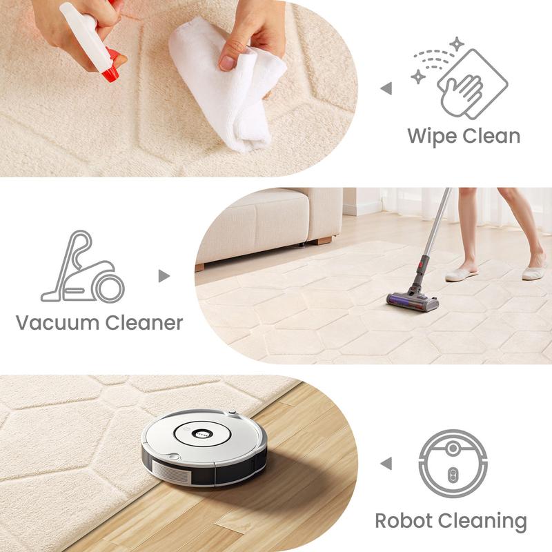 Large Size Jacquard Plush Rug, Big Fluffy 3D patterned Area Rug, Non-slip Soft Shaggy Carpet Mats for Livingroom Bedroom Nursery Home Decor