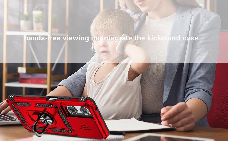 Phone Case for Motorola Moto G 5G 2025 Case with HD Screen Protector & Slide Camera Cover & Kickstand, [Military-Grade] Phone Case for Moto G 2025,Red