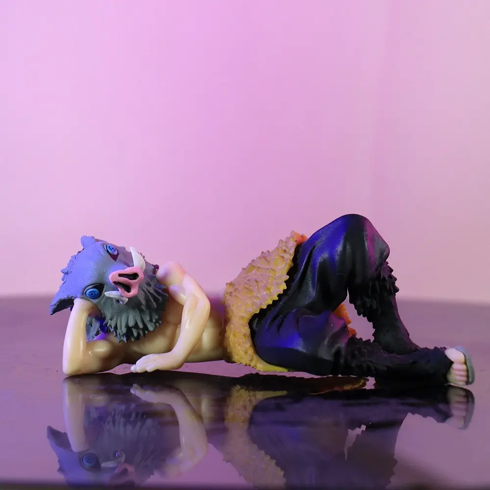 Anime Demon Slayer I No Sato Handheld Figure Model, Trendy Anime Demon Slayer Figurine, Lying Pose I No Sato Doll, Car Dashboard Ornament