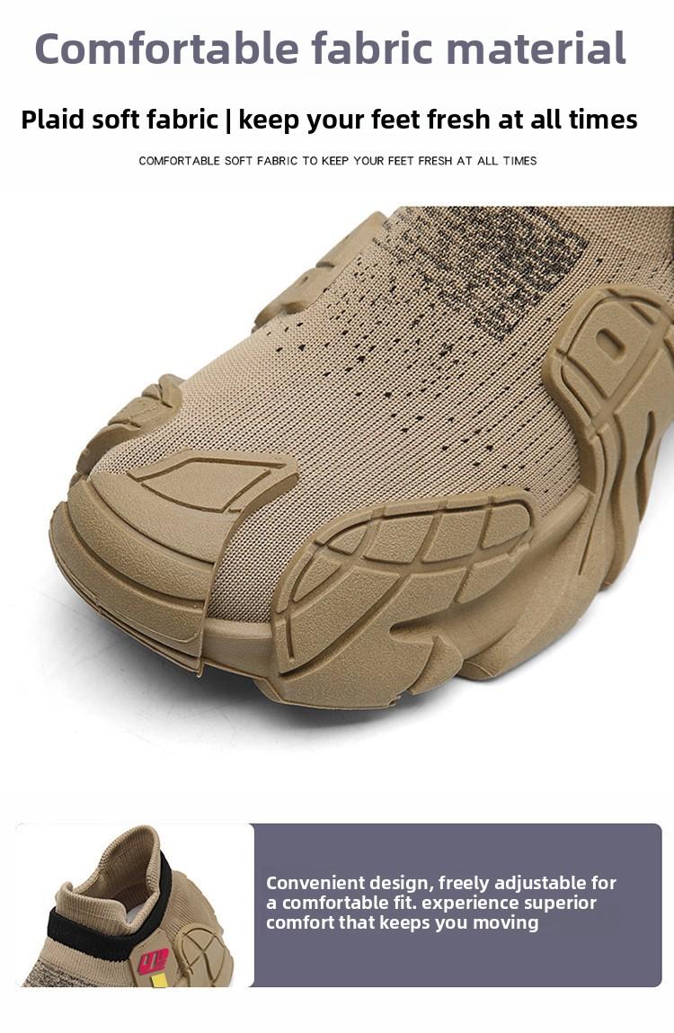 2026 new men's shoes, breathable mesh, new fly-knit casual shoes, thick-soled slip-on lazy sports casual trendy shoes