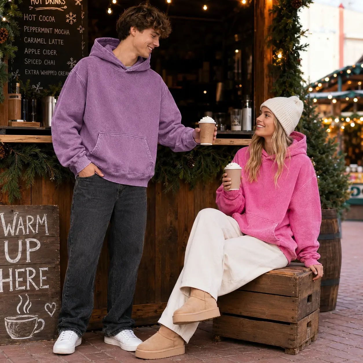 Unisex 400G Heavyweight Washed Hoodie, 60% Cotton 40% Polyester Oversized Pullover Sweatshirt for Men and Women, Vintage Loose Fit Streetwear with Kangaroo Pocket, Soft Casual Hoodie for Fall Winter Everyday Wear, Drop Shoulder, Everyday Comfort