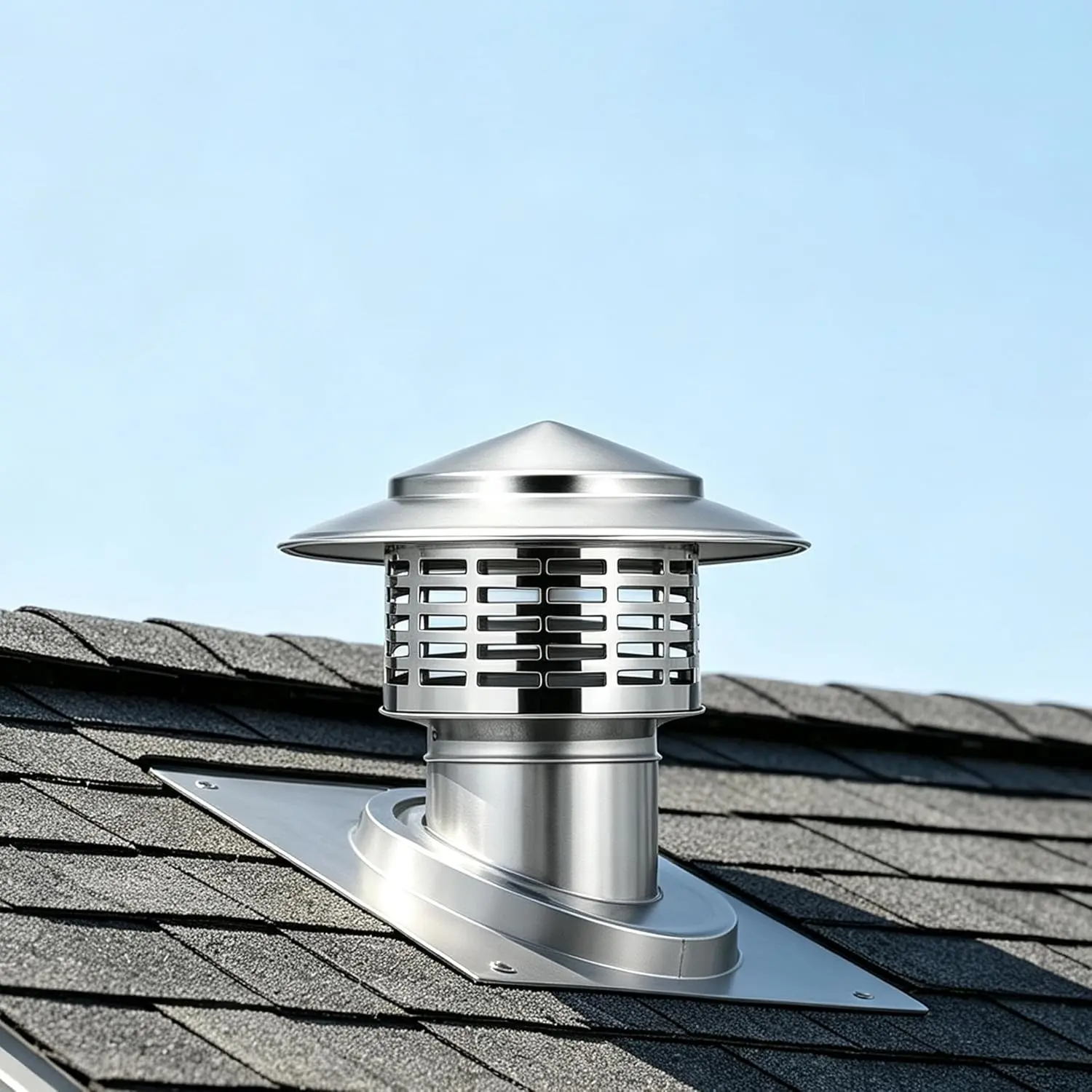 3 In Stainless Steel Heavy Duty Chimney Cap - Single Cap with Mesh Screen, Cylindrical Tapered Roof Flue Vent Cover for Wood Stove, Outdoor Fireplace Protection, Mesh Screen Protector