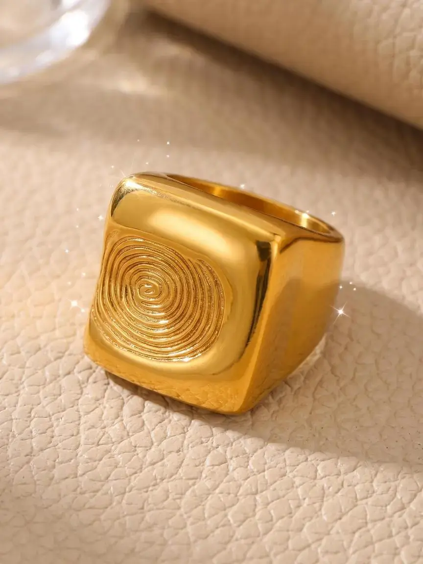 Exaggerated Fingerprint Secret Personalized Casting Ring, Unique Gift for Men & Women, Stylish Jewelry Accessory, Perfect Present Idea