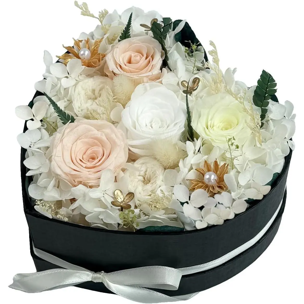 Preserved Roses Heart Shape Box Forever (Multicolor Roses) |  to ,romantic heart shaped design,  packaging with elegant ribbon,suitable for every special occasion